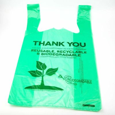 40%の生物基づいた堆肥野菜はコーン スターチの物質的な緑色を袋に入れます