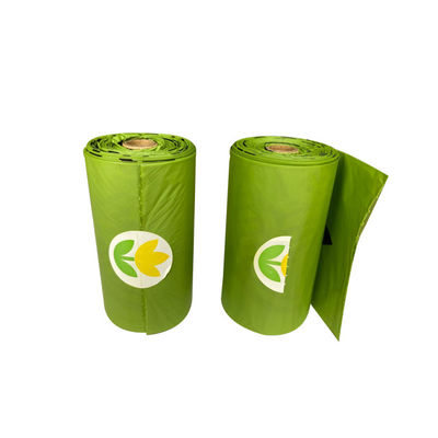 緑の生物分解性のごみ箱袋はCompostableごみ袋15micを防水する
