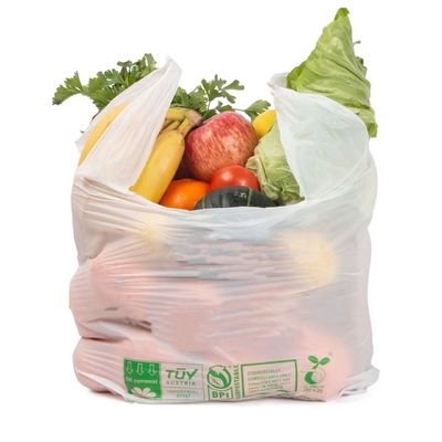 Ecoロールの友好的なPLA 100%の生物分解性のプラスチック買い物袋のTシャツ